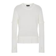 Emporio Armani Round-neck Knitwear White, Dam