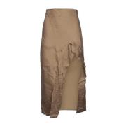 Yuzefi Midi Skirts Beige, Dam