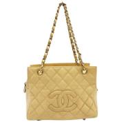 Chanel Vintage Pre-owned Laeder axelremsvskor Beige, Dam