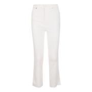 7 For All Mankind Slim Kick Boot-Cut Jeans White, Dam