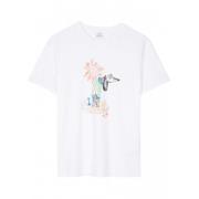 Paul Smith Ekologisk Bomull Beach Dog Print T-shirt White, Dam