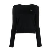 Vivienne Westwood Svart tröja med broderat logotyp Black, Dam