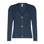 Skovhuus Blå V-ringad Cardigan 3362 Blue, Dam