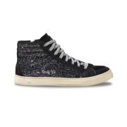 P448 Glitter Svarta Högtop Sneakers Multicolor, Dam