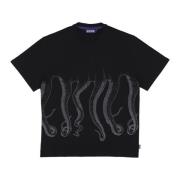 Octopus Svart Outline Tee Streetwear T-shirt Black, Herr