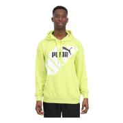 Puma Gul Hoodie Sweatshirt Colorblock Grafisk Yellow, Herr