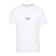 Stone Island Grafiskt Logotryck T-shirt Vit White, Herr