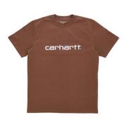 Carhartt Wip Tamarind/White Streetwear Script Tee Brown, Herr
