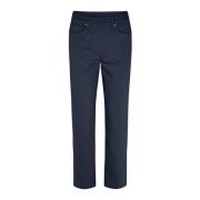 LauRie Straight Trousers Blue, Dam