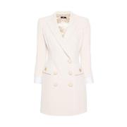 Elisabetta Franchi Double-Breasted Coats White, Dam