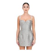 Elisabetta Franchi Grå Tweed Lurex Miniklänning Gray, Dam