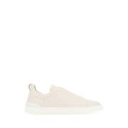 Z Zegna Ivory läder slip ons White, Herr