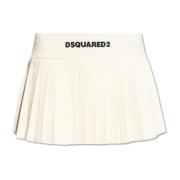 Dsquared2 Mini plisserad kjol Beige, Dam