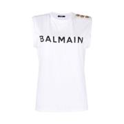 Balmain Logo Print T-Shirt White, Dam