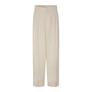 Rabens Saloner Cropped Trousers Beige, Dam