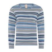 Skovhuus Färgglad Randig Pullover Tröja Horizon Blue Melange Multicolo...