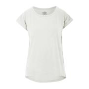 BomBoogie Vit Linne Half Sleeve T-shirt White, Dam