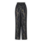 Forte Forte Wide Trousers Blue, Dam