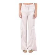 Actualee Wide Trousers Beige, Dam
