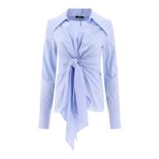 Balmain Gingham Slips Skjorta 100% Bomull Blue, Dam