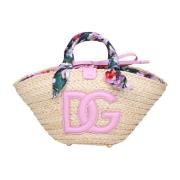 Dolce & Gabbana Blå Raffia Shoppingväska med DG-Logotyp Multicolor, Da...