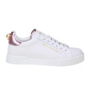 Dolce & Gabbana Portofino Line Kvinnors Läder Sneakers White, Dam