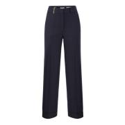 Peserico Wide Trousers Blue, Dam