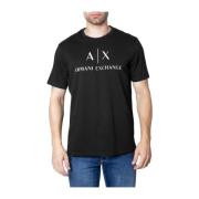 Armani Exchange Herr Jersey T-shirt Vår/Sommar Kollektion Black, Herr