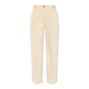 Maison Kitsuné Veckad framsida byxor Beige, Dam