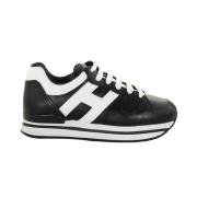 Hogan Casual Stil Läder Sneakers med Djärv 4cm Sula Black, Dam