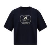 Woolrich Oversize T-shirt Blue, Dam