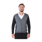 Daniele Alessandrini Bicolor Cardigan Sweater Pullover Gray, Herr