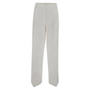 Semicouture Wide Trousers White, Dam