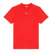 Diesel Herr T-shirt med röd D applikation Red, Herr