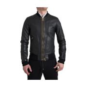 Dolce & Gabbana Leather Jackets Black, Herr