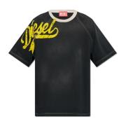 Diesel T-Roxt-Slits T-shirt med logotyp Black, Herr