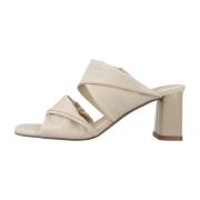 La Strada Heeled Mules Beige, Dam