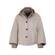 Moorer Geometrisk Pea Coat med Avtagbar Dunjacka Beige, Dam