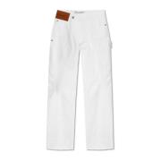 JW Anderson Jeans med glittrande kristaller White, Dam