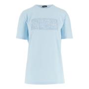 Versace Ljusblå Crew Neck T-shirt Blue, Dam