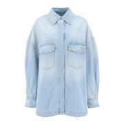 The Attico Oversized Denim Overshirt Blue, Dam