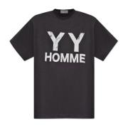 Y-3 Tryckt T-shirt Black, Herr