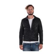 Daniele Alessandrini Leather Jackets Black, Herr
