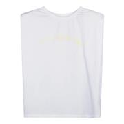 10Days Vadderad Ärmlös T-shirt med Axelvaddar White, Dam