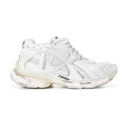 Balenciaga Vit Mesh Nylon Runner Sneakers White, Dam