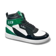 Cavalli Class Herr Sneakers, Tyg och Syntetiskt Läder Green, Herr