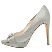 Dior Vintage Pre-owned Satin klackskor Gray, Dam