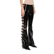 Courrèges Leather Trousers Black, Dam