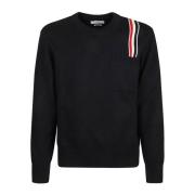 Thom Browne Round-neck Knitwear Blue, Herr