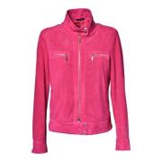 Baldinini Jacket in fuchsia suede Pink, Dam